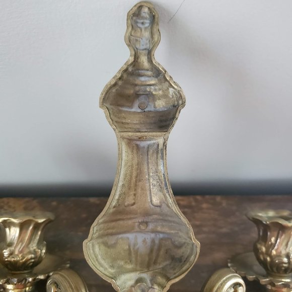 Vintage Mod Dep Brass Wall Sconce Candle Holder - Picture 9 of 15